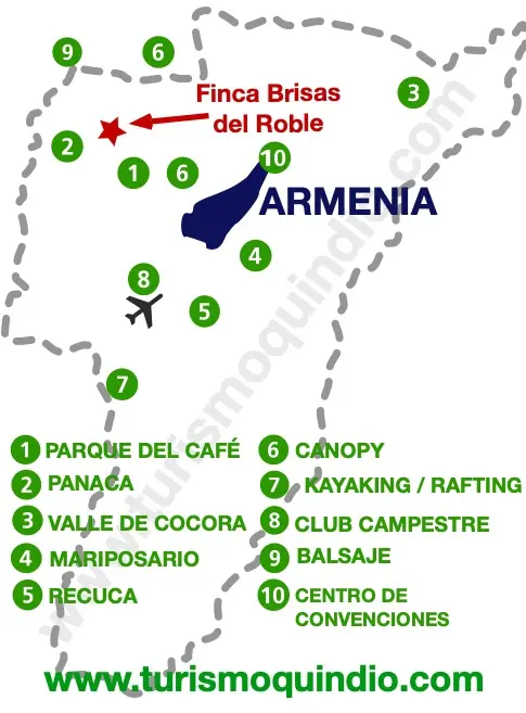 bbicacion Finca Brisas del Roble