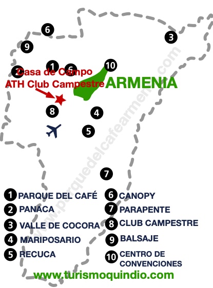 bbicacion Casa de Campo ATH Club Campestre