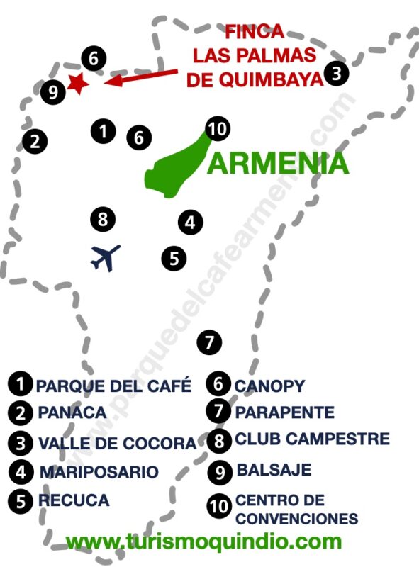 bbicacion Finca Las Palmas de Quimbaya